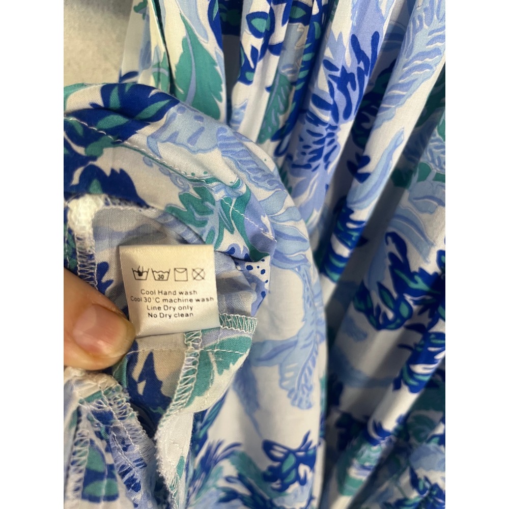 Feather & Find maxi‎ dress blue and white floral vi Sz vibrant bohemian - Picture 5 of 7